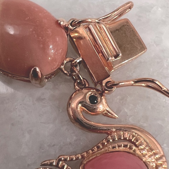 Australian Pink Opal Pink Jade Thai Black Spinel 14K RG Sterling Silver Bracelet - Picture 11 of 16